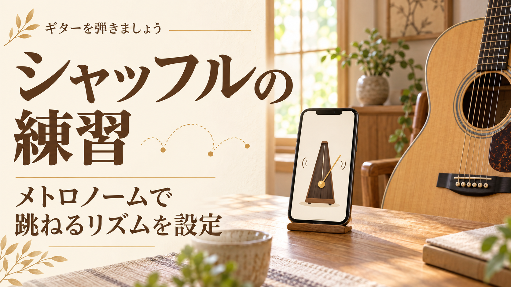【シャッフルの練習】メトロノームで跳ねるリズムを設定しよう